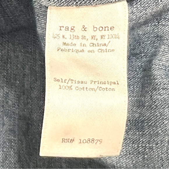 Rag & Bone Chambray Lace Neck Short Sleeve Popover Top Women’s Small - Picture 6 of 7